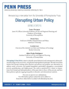 Disrupting Urban Policy book series - Meet the Editors