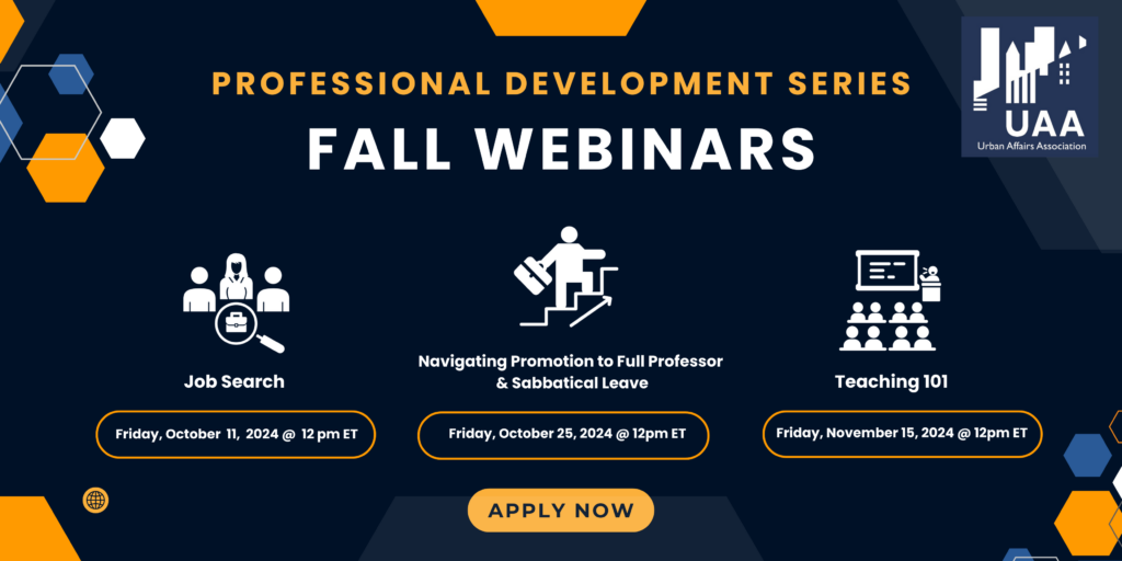 UAA Fall Webinars on Job Search + Promotion + Teaching